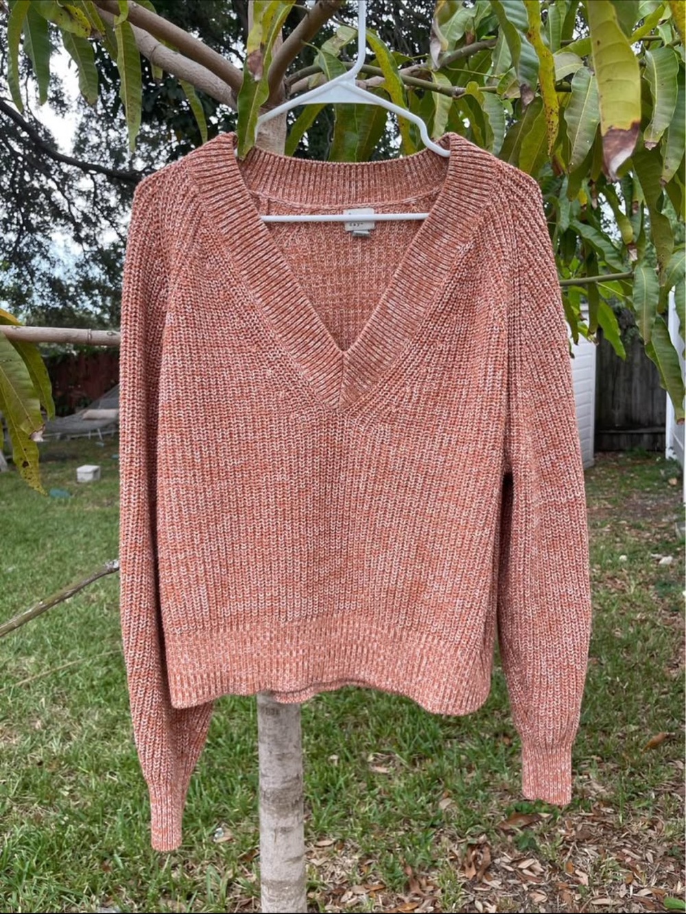 a new day Women's V-Neck Sweater in Rust Orange Blend